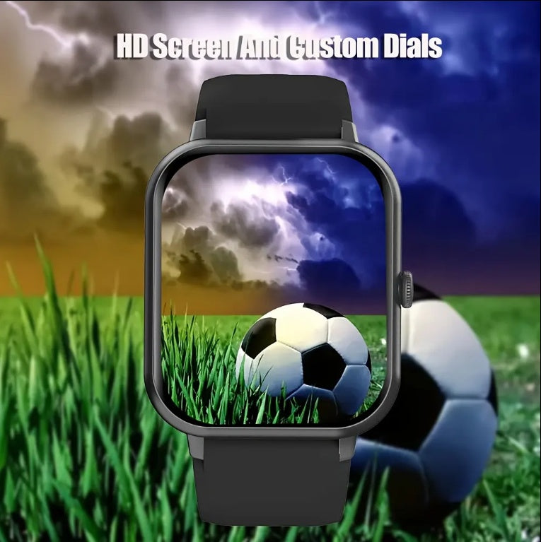 Square Smartwatch for Men and Women - Call, Heart Rate, Sport Mode, Fitness Tracker, Waterproof, IOS Android