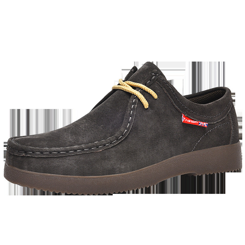 Outdoor Versatility For Traveling Suede British Style Leather Sneakers