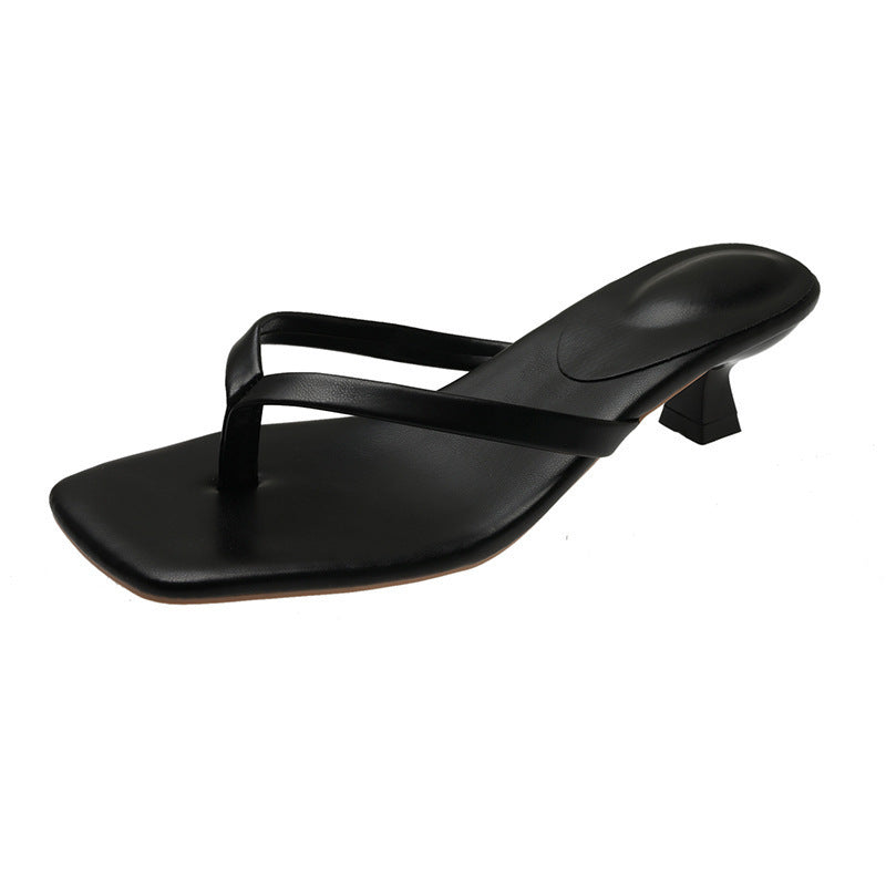 Women's Flip-flops Square Toe Stiletto Heel Sandals