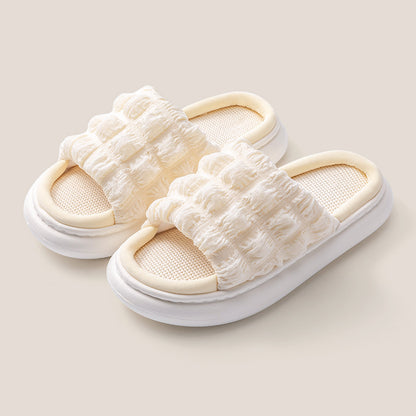 EVA Thick-soled Linen Slippers Women's Mute Soft-soled Slippers