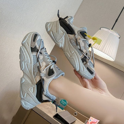 New Summer All-black Sneakers For Women Korean Edition