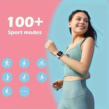 Square Smartwatch for Men and Women - Call, Heart Rate, Sport Mode, Fitness Tracker, Waterproof, IOS Android