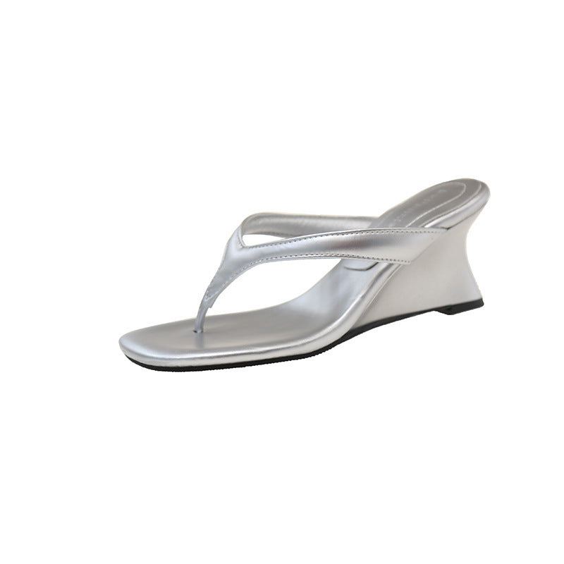 French Style Flip-Flops Fairy Shoes Summer Outdoor Wear Simple Flip-flops High Heel Sandals