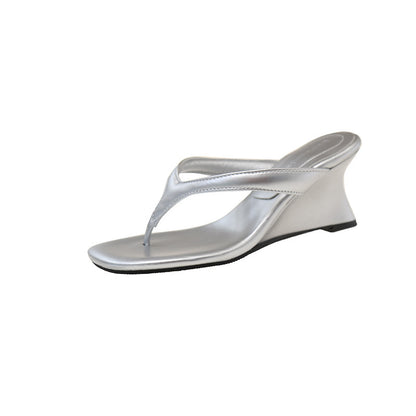 French Style Flip-Flops Fairy Shoes Summer Outdoor Wear Simple Flip-flops High Heel Sandals