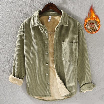 Thickened Velvet Padded Shirt Men's Loose Leisure Warm Top For Young Men