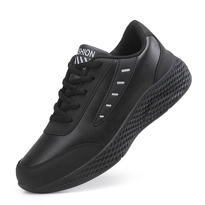 Leather Women's Shoes Casual Sneaker Round Toe Flat Heel Women's Running Shoes