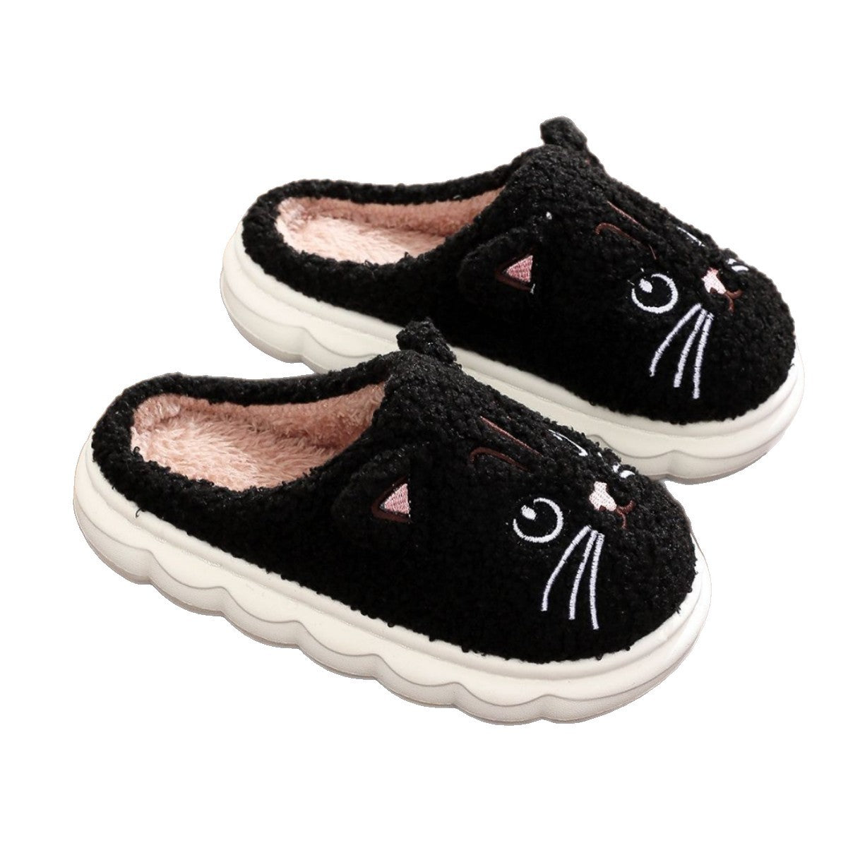 Winter Cartoon Multi-color Cat Fluffy Shoes Home Non-slip Cotton Slippers
