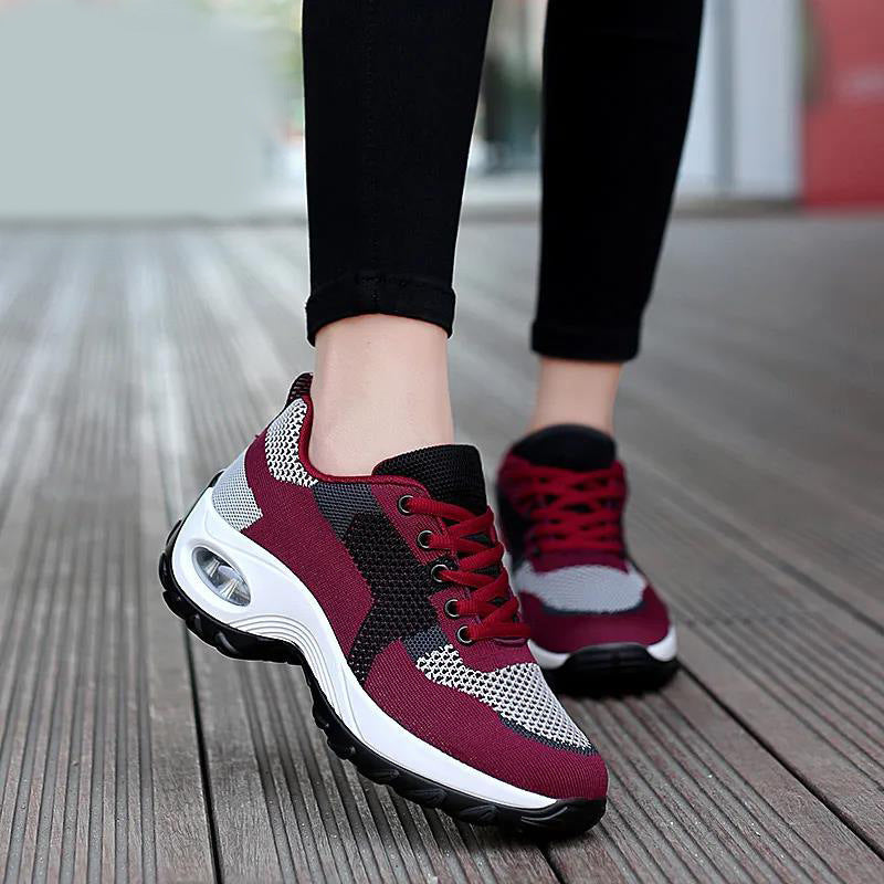 Mesh Slip On Air Cushion Shoes Women Comfortable Breathable Increased Sneakers